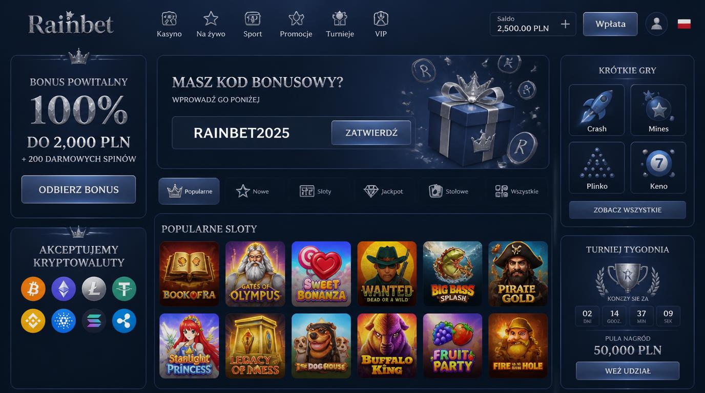 kod bonusowy na ekranie + ikony slotów i kryptowaluty