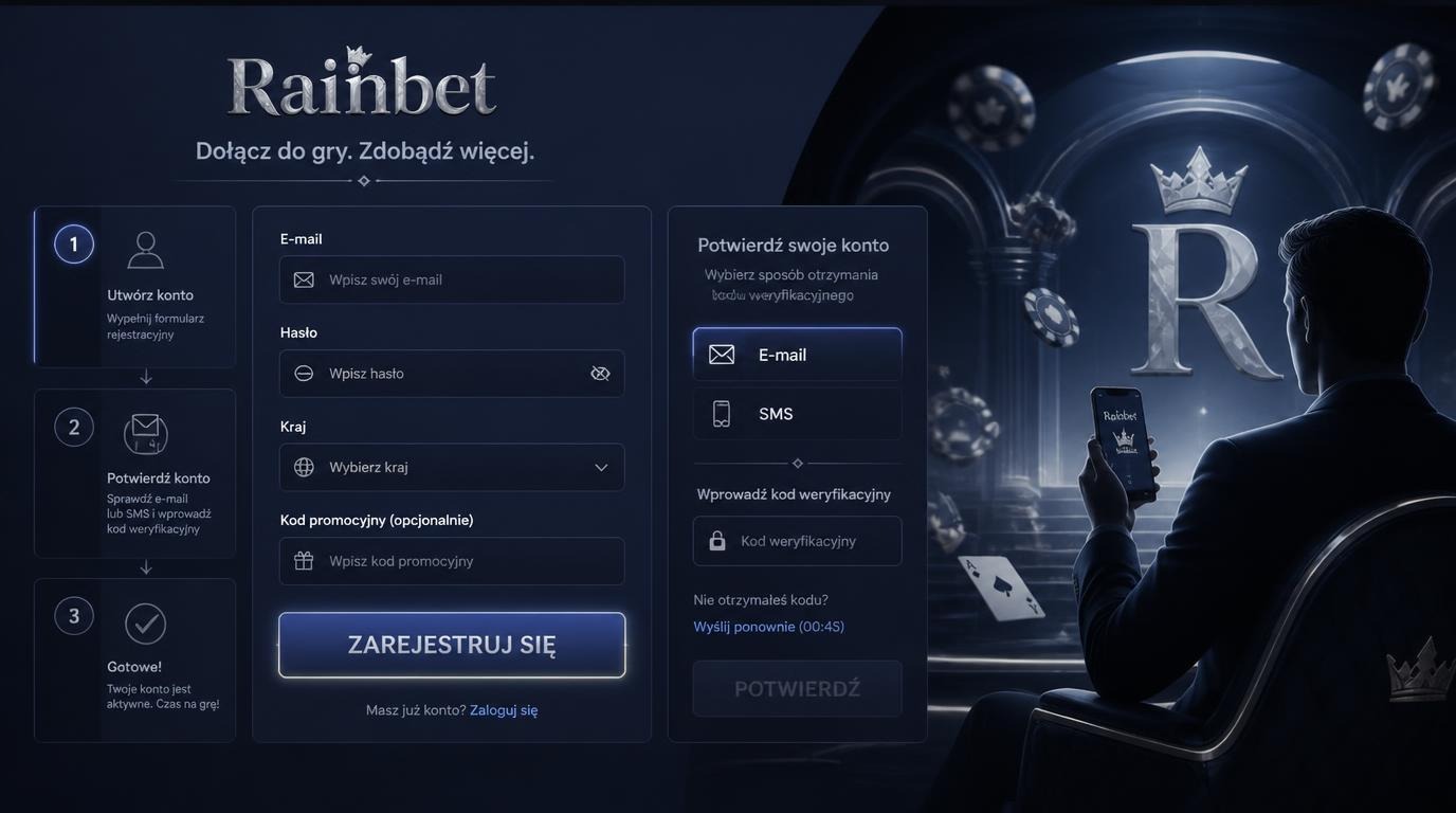 Formularz rejestracyjny z przyciskiem „Zarejestruj się”